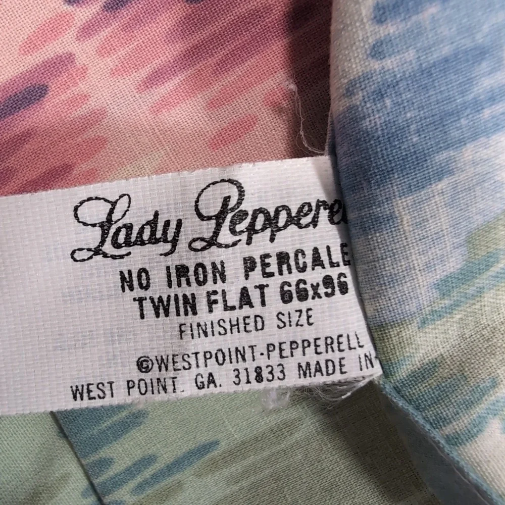 Lady Pepperell Sheet‎ Set Twin Cottage Floral Ikat Vintage Percale 3pc Made USA